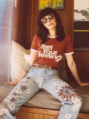 The Bee & The Fox- Feel Your Feelings Graphic Ringer Tee